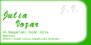 julia vozar business card